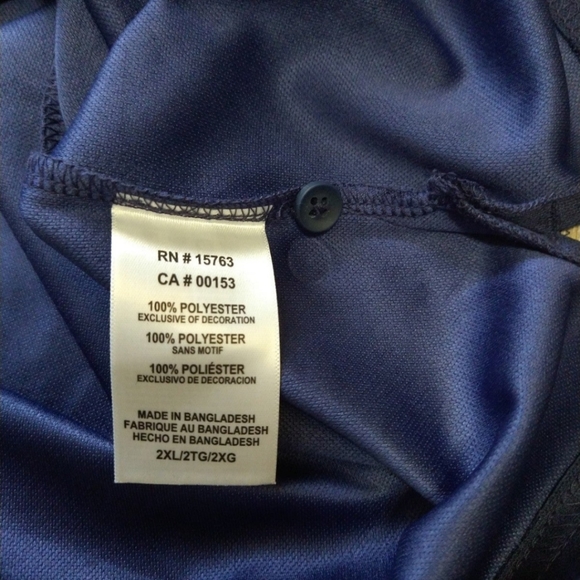 XXL 2XL Georgetown Hoyas Champion Polo Shirt Coaches Tee Navy Blue Basketball - Picture 5 of 6